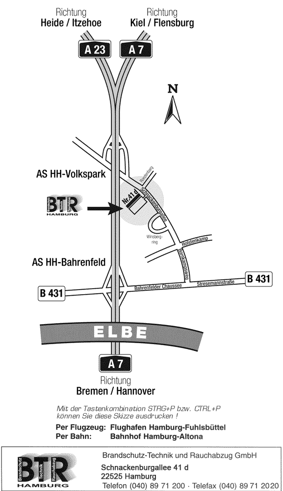 Anfahrtskizze Hamburg